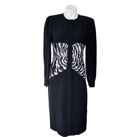 Vintage 80s Chetta B black white zebra print button front size 8 - Picture 14 of 14